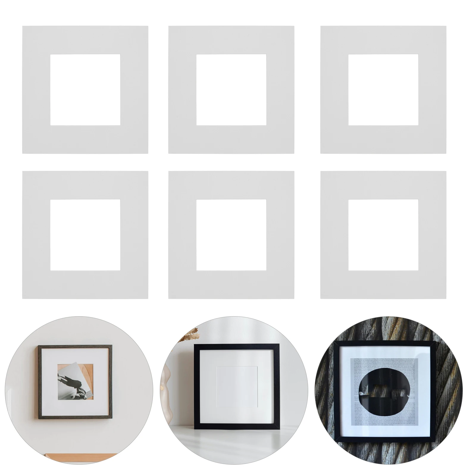 

10 Pcs White Picture Mat Kit Square Matting Frames DIY Photo Backing Board Cut Mattes Artwork Frame Mats Decorative