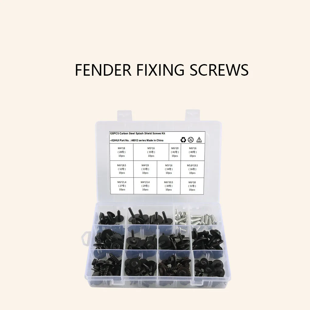 

120 Pieces/Set Car 12 Kinds Bolts Storage Box Assortment Screws Fasteners