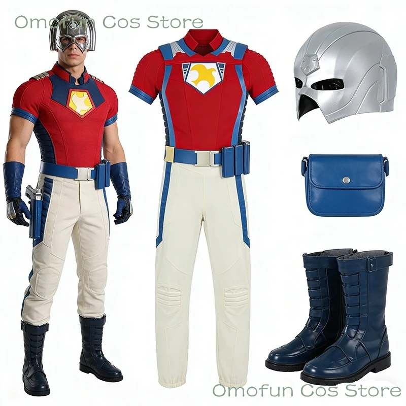 

Костюм супергероя Криса Смита «Миротворец» для косплея, полный комплект: одежда, брюки, ремень, перчатки для мужчин на Хэллоуин и карнавал