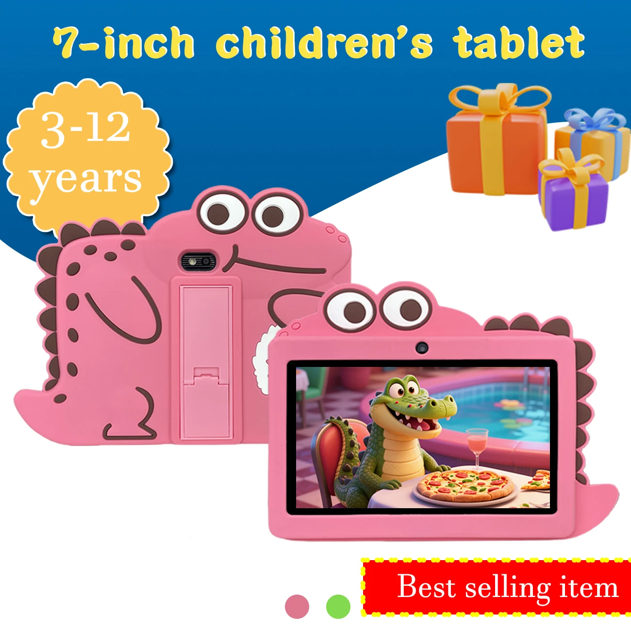 هدية للأطفال تابلت للأطفال مقاس 7 بوصات مثبت مسبقًا مع معرفة IWAWA متعددة المجلات والتحكم الآلي WIFI ضد السقوط