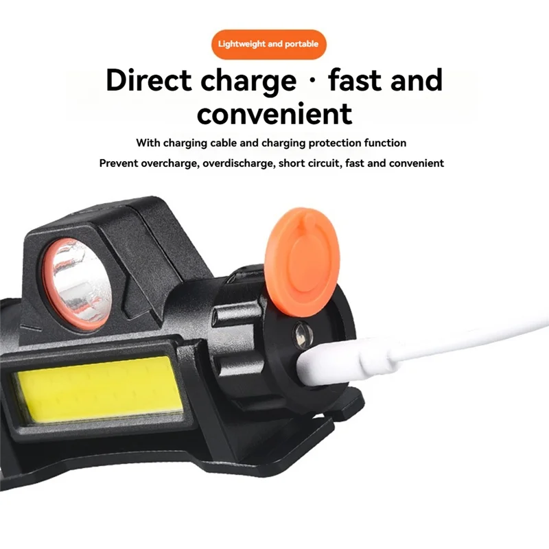 AED4-USB كشافات Led قابلة للشحن السوبر مشرق 18650 المدمج في بطارية المصباح المحمولة رئيس مصباح يدوي فانوس الصيد