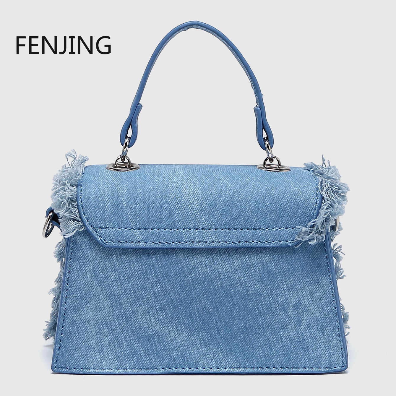 Fashion Tassel Denim Women Handbags Designer Box Shoulder Crossbody Bags Small Flap Female Purses 2024 Chain Messenger Pouch