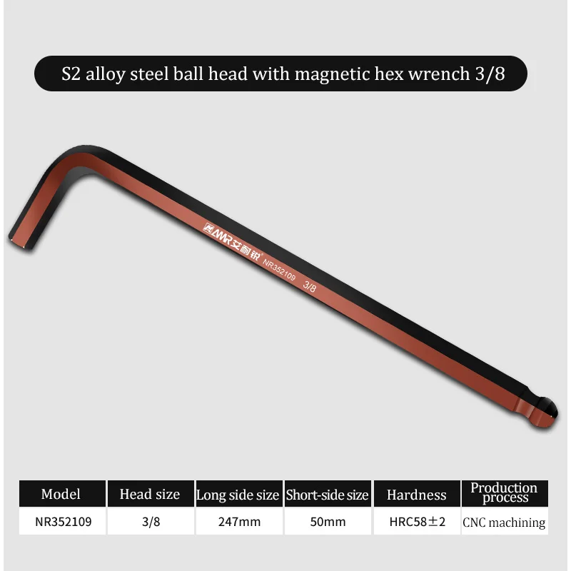 Inbussleutel Inbussleutel Lange Arm Bal End Inbussleutel Inch L Handvat Magnetische Inbussleutel 1pc