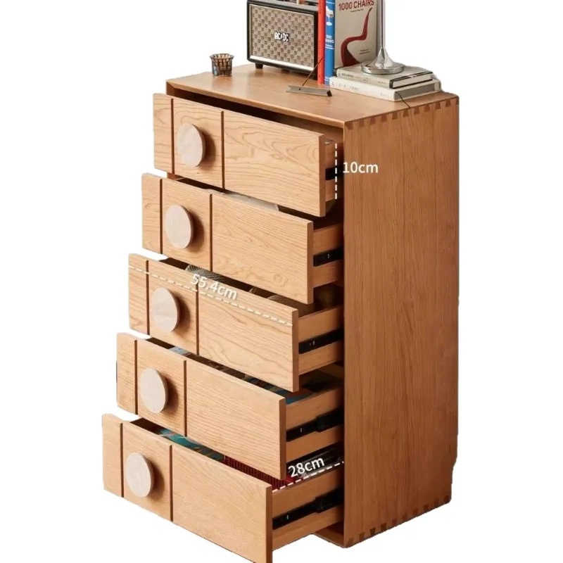 

North American cherry wood solid wood floor-to-ceiling chest household small apartment bedroom living room