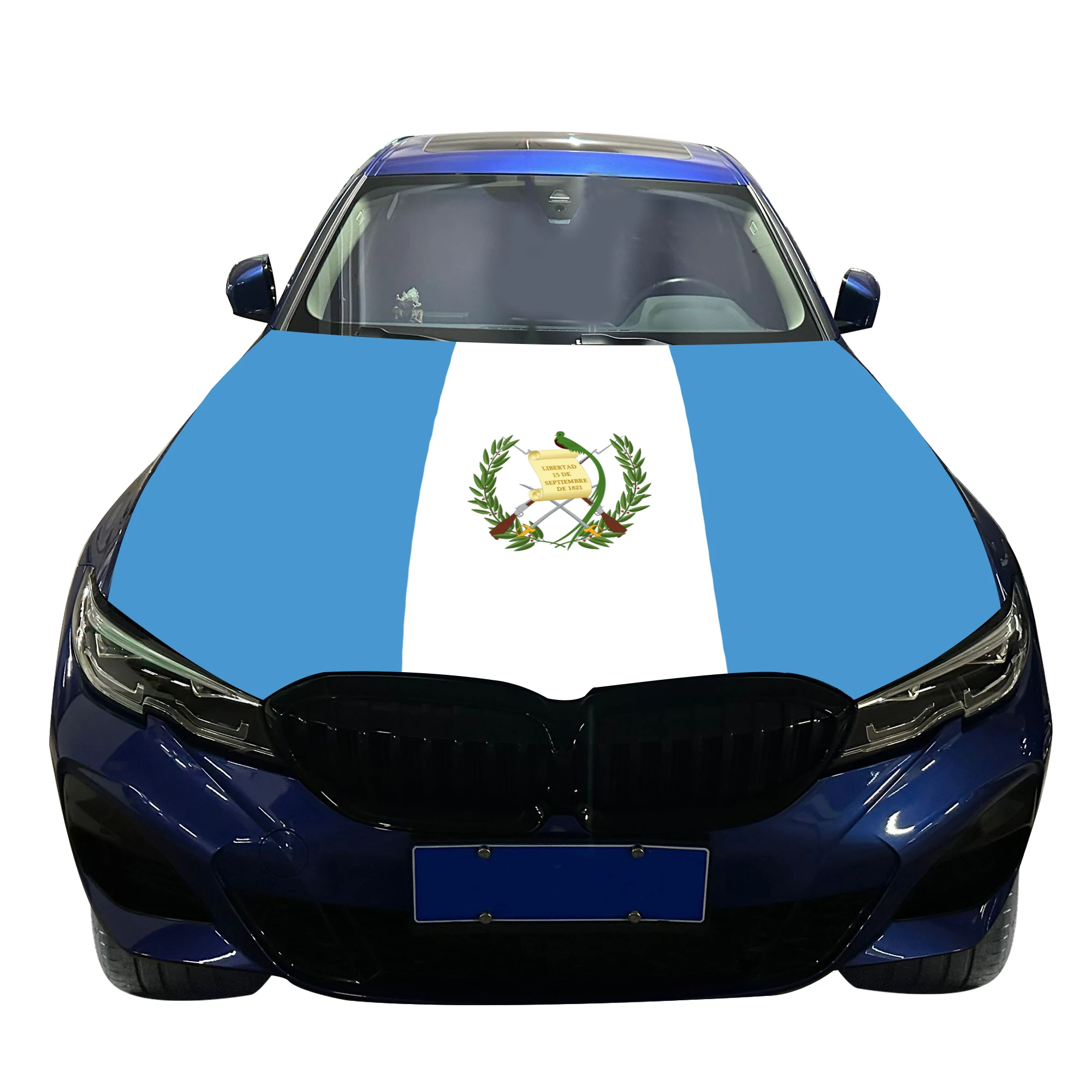 Guatemala Car Hood Cover Flag  Universal Size Elastic Polyester 120x150cm for Car Decor