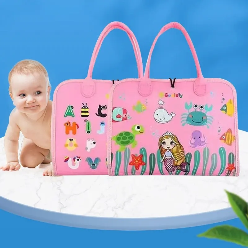 Детская игрушка Монтессори для путешествий, тихие книги из фетра, занятая доска, обучающая сенсорная обучающая книга