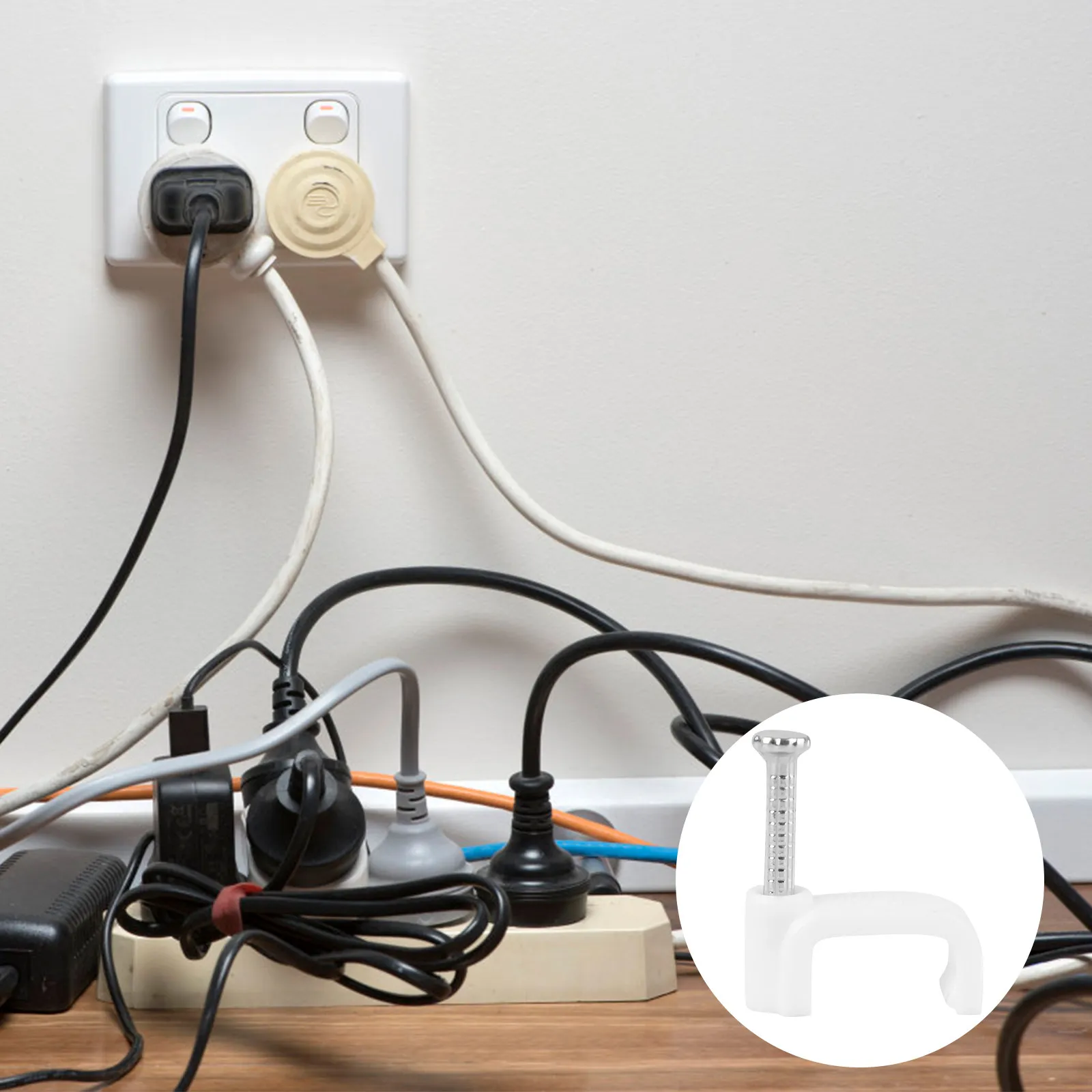 

500 шт. стальных зажимов-фиксаторов для кабелей Ethernet, USB, VGA, сетевых кабелей для дома и офиса