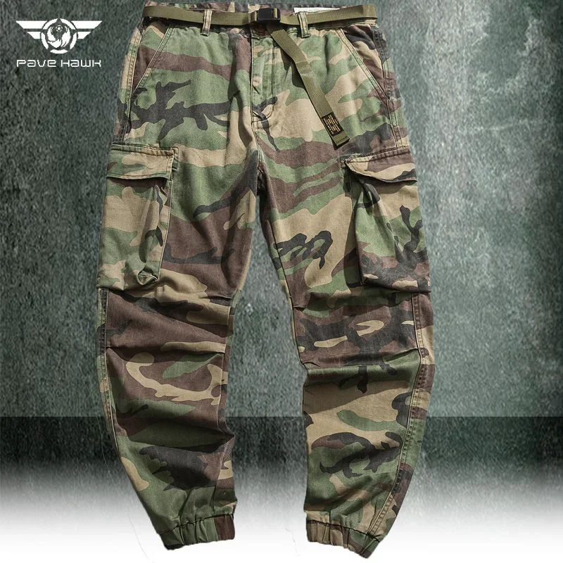 Camouflage Training Multiple pockets Pants Man Jogging Working Fishing Cargo Trousers Spring Autumn Outdoor Sports Casual Jogger