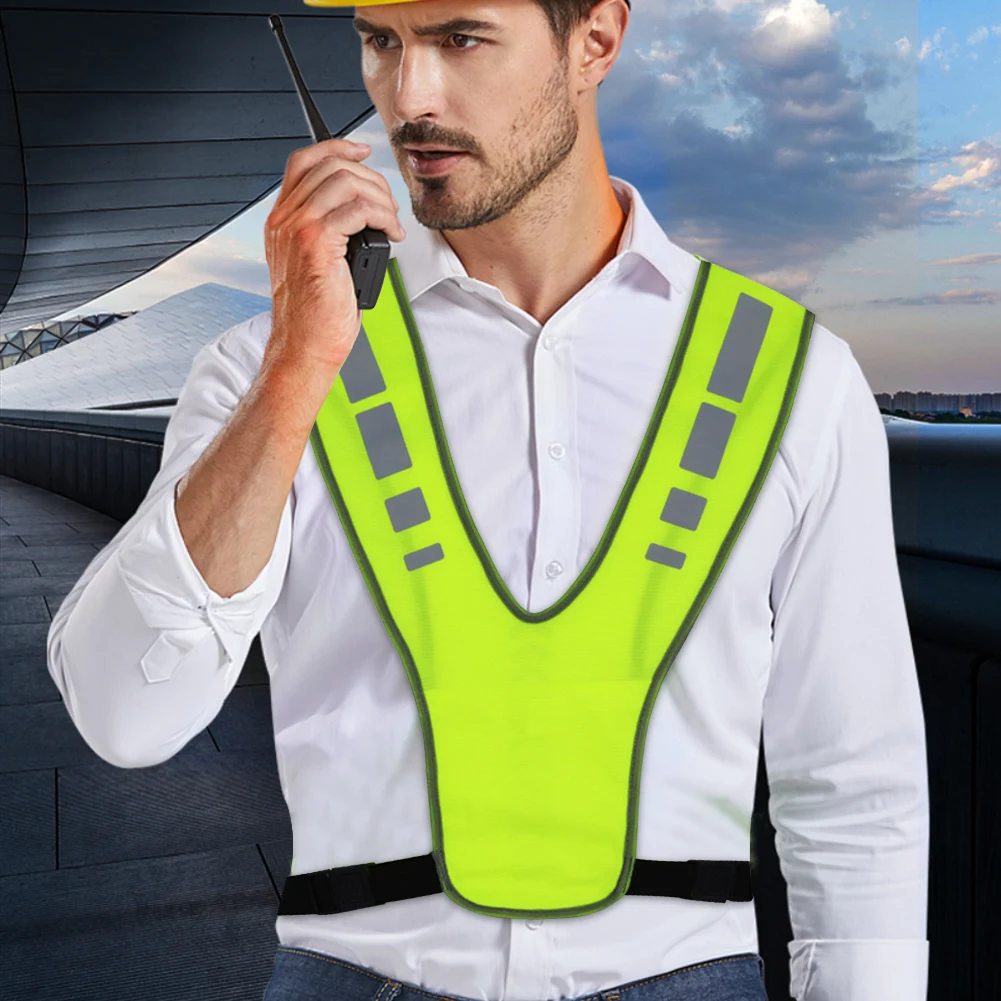 Visible Reflective Vest Breathable Reflective Running Vest Adjustable High Visibility Running Vest for Outdoor Night Riding