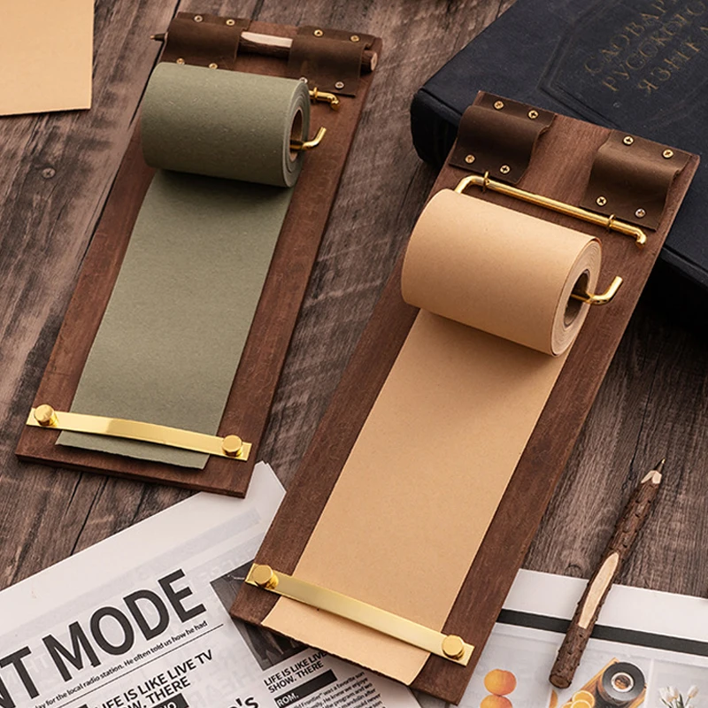 

Деревянные доски для заметок в стиле ретро и Ins, винтажные подвесные рулонные неклейкие средства для заметок, пустая бумага для блокнотов, заметок и сообщений