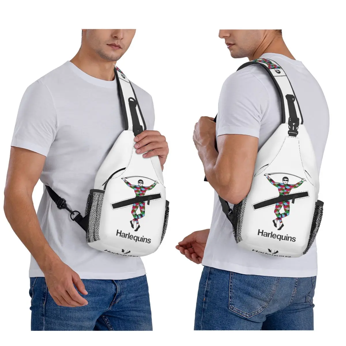 

Harlequins-Merch Chest Bag Men Sling Crossbody Backpack Chest Bag Travel Hiking Daypack Shoulder Bag
