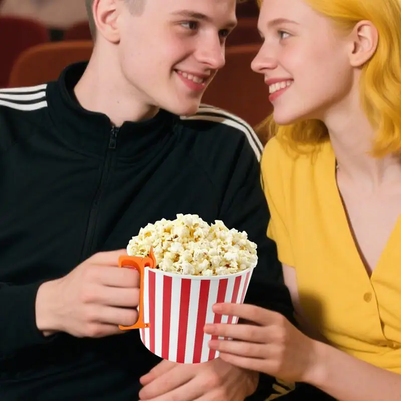 Popcorn Bucket Handle Popcorn Bucket Handle for Every Movie Goer Handsfree Snack Puffed Rice Holder Grip for Cinema Home Movie