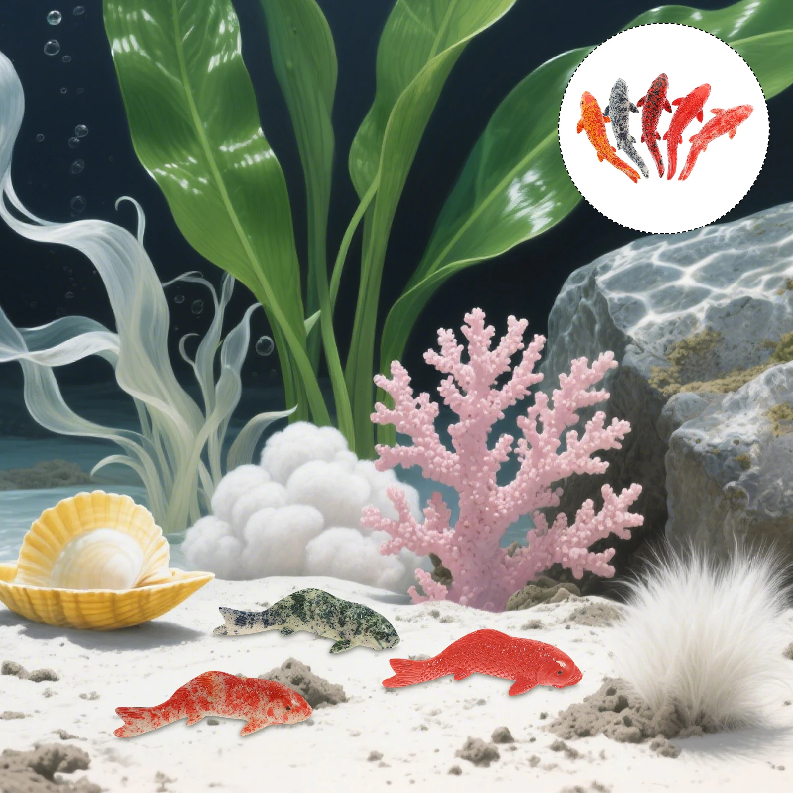 

5Pcs Koi Fish Decoration Realistic Resin Simulated Goldfish Aquarium Floating Fish Tank Decor Supplies Household Aquarium Decor