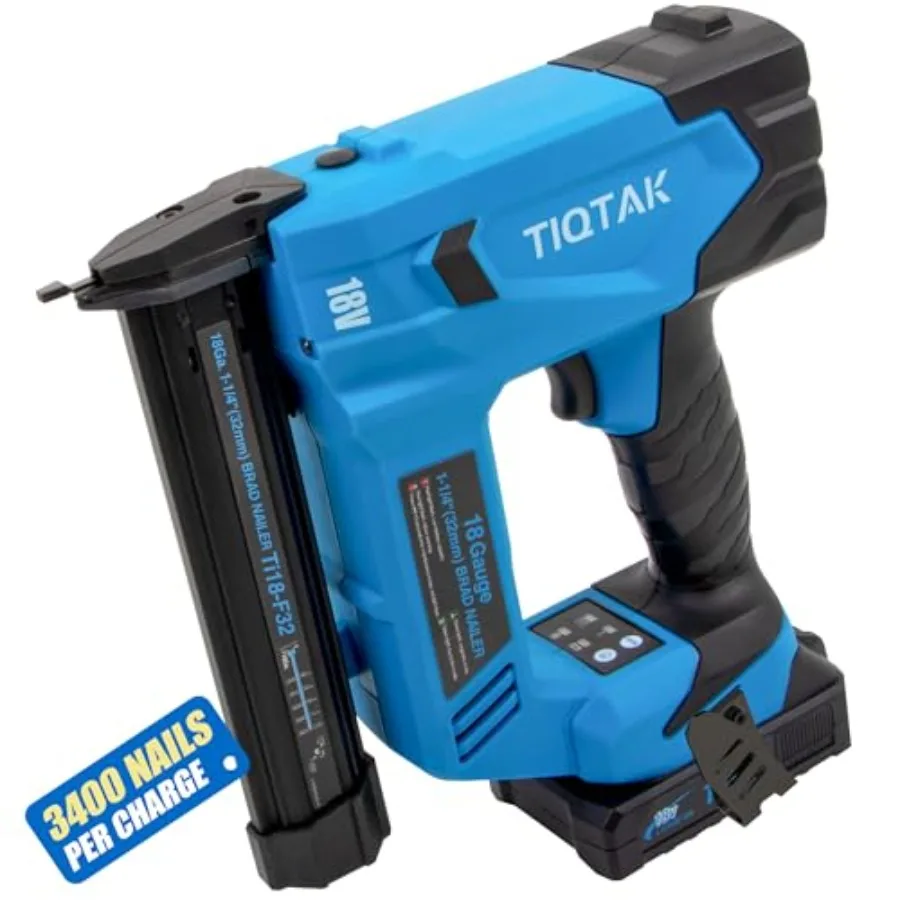 

Аккумуляторный гвоздезабиватель Brad Nailer 18 GA, 3400 гвоздей на заряд, сверхдолгое время работы, для гвоздей от 3/8 до 1-1/4 дюйма