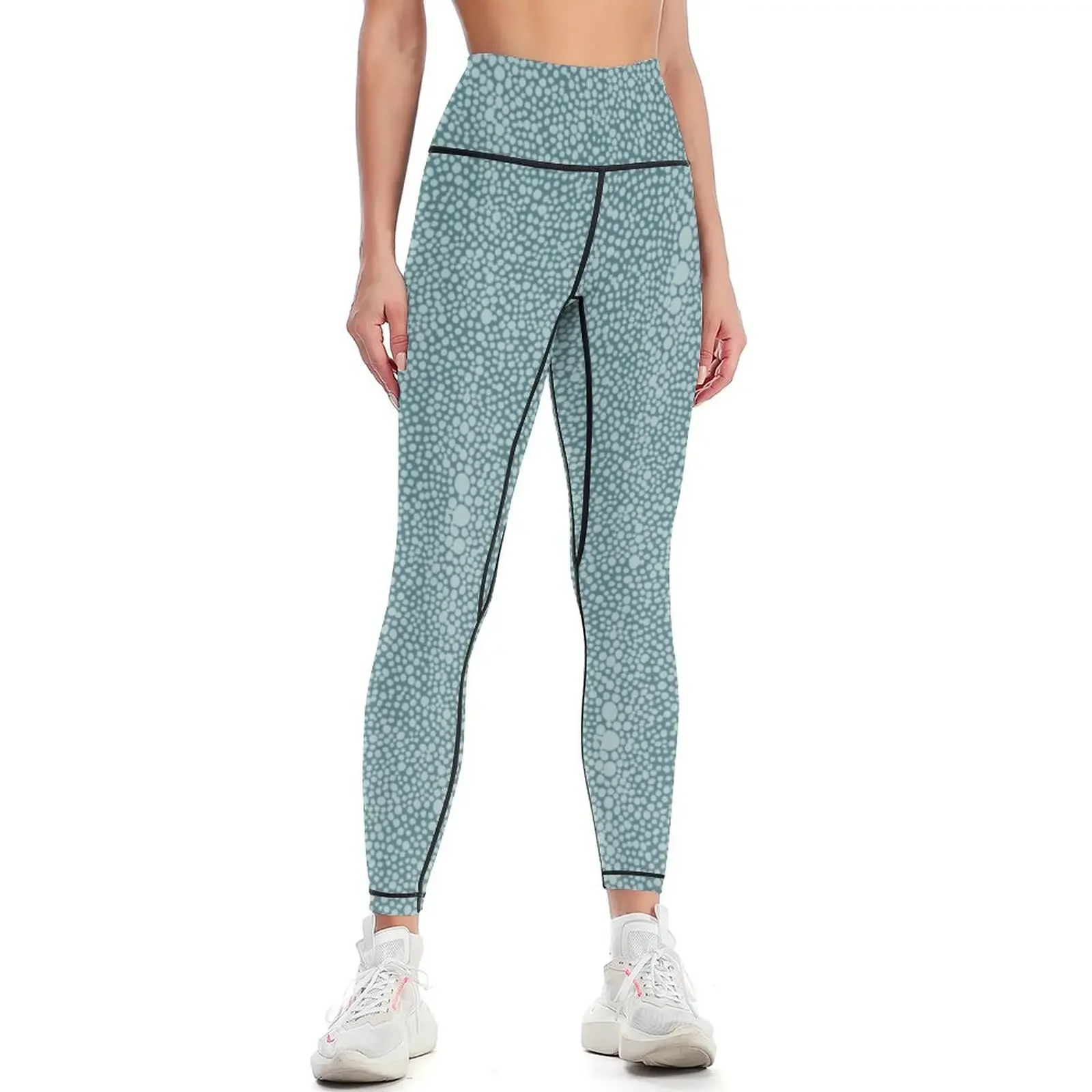 

Shagreen in Aquas Leggings gym's clothing Legging sexy woman legging gym sportswear for gym Womens Leggings