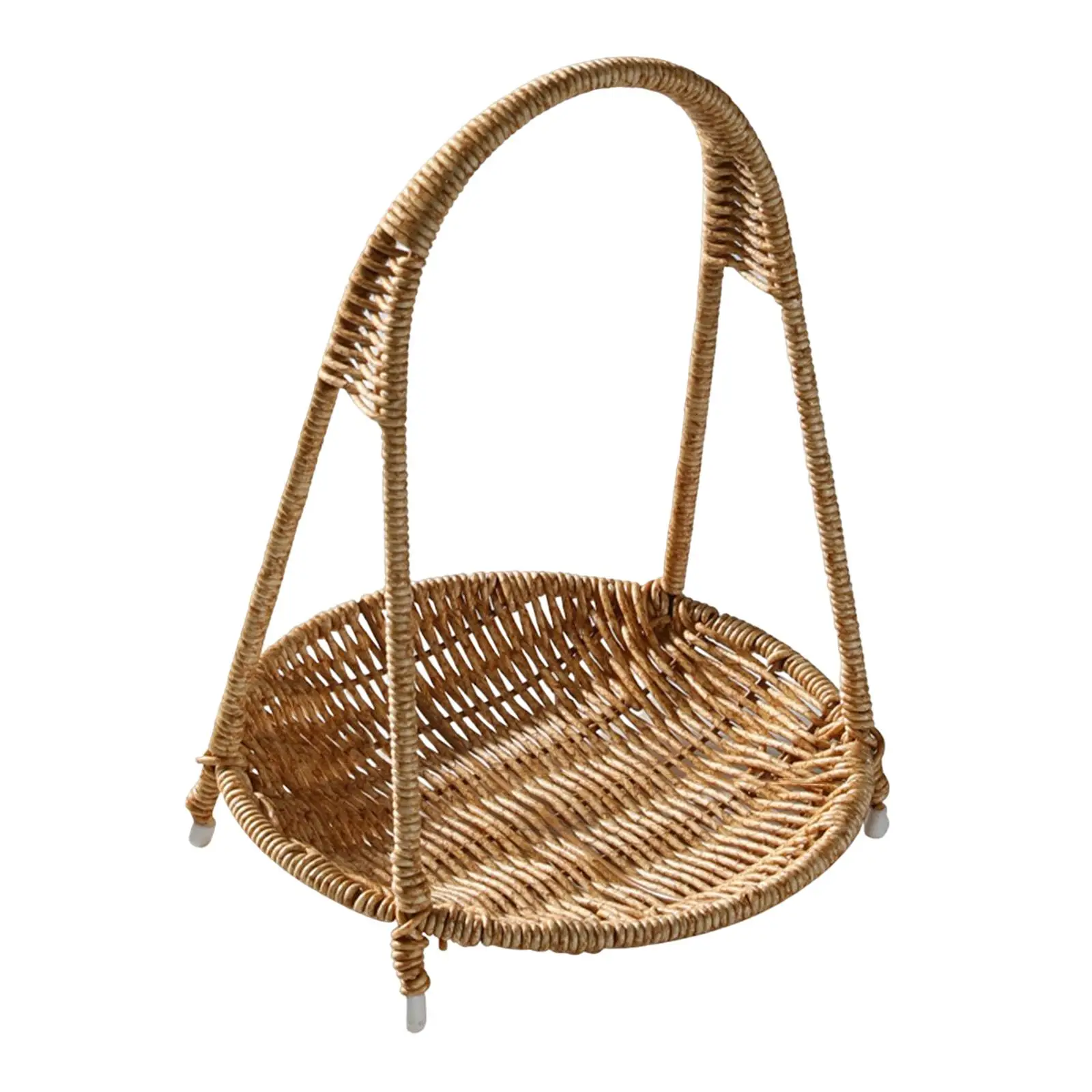 Kitchen Fruit Basket Bowl Rattan Multi-purpose Organizer Display Rack for Dining Table Decor and Accessory Kitchen