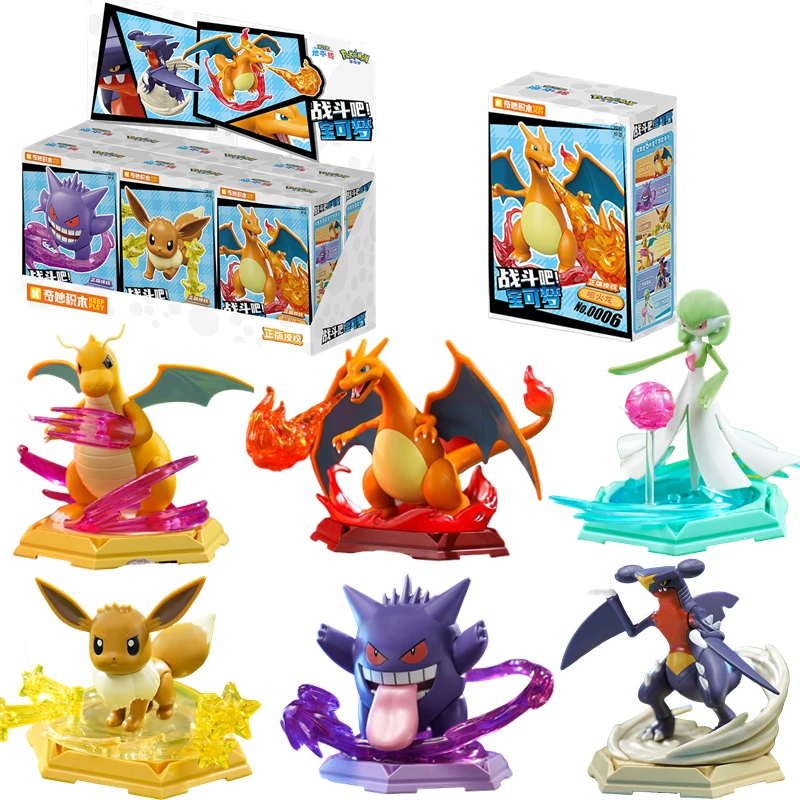 nouveau-keeppley-original-pokemon-blocs-de-construction-jouet-gengar-charizard-eevee-dragonite-garchomp-gardevo-figurines-d'action-bricolage-modele-jouet