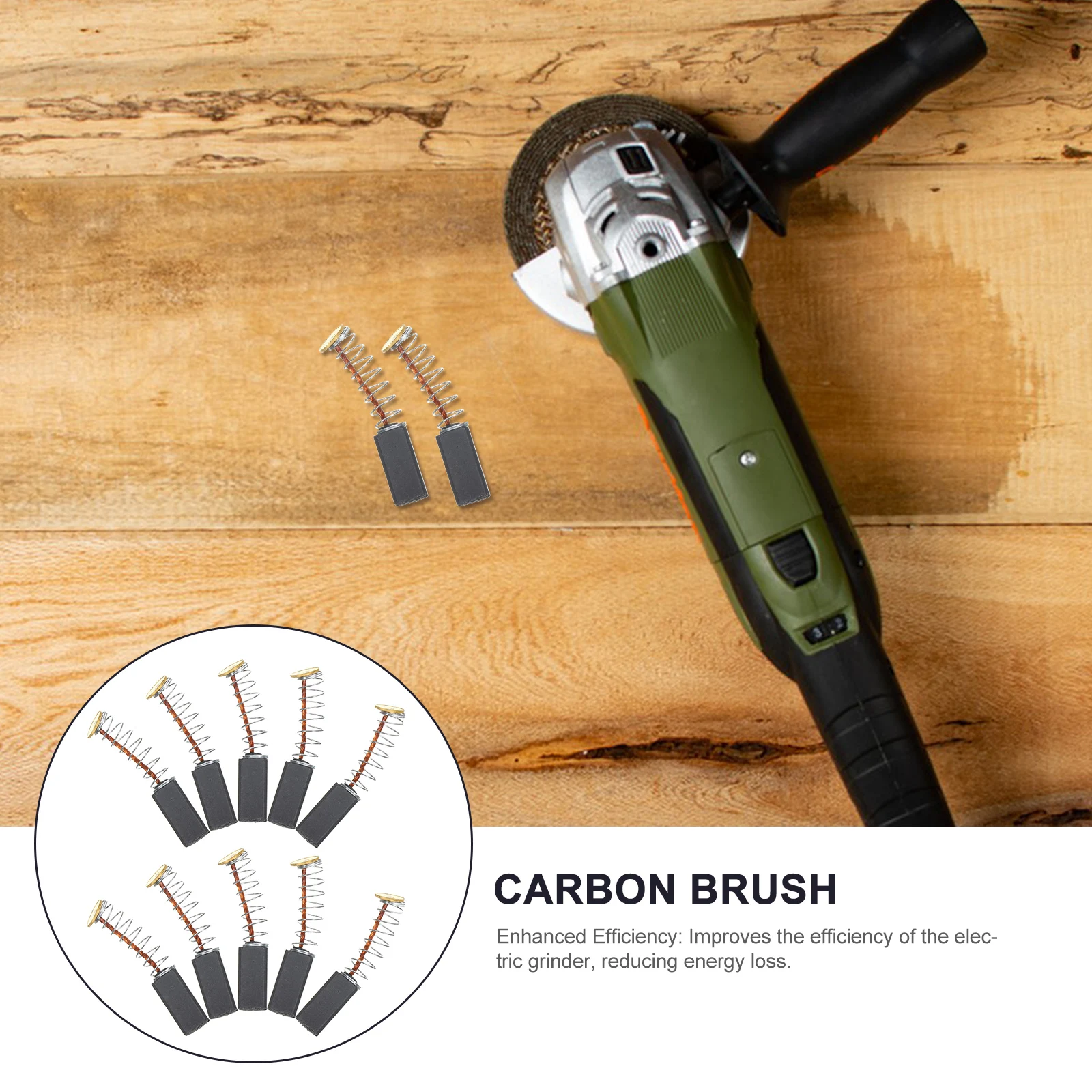 

20pcs Electric Grinder Carbon Brush 5x5x11mm Replacement Power Tool Motor Parts High Durability Stable Power Supply for Grinder