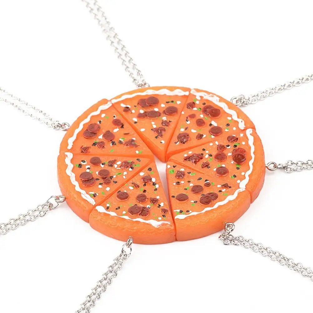 

7 Pcs Alloy Pizza Necklace Durable Elegant Fashion Pendant Jewelry Gift For Birthday Wedding Anniversary Party