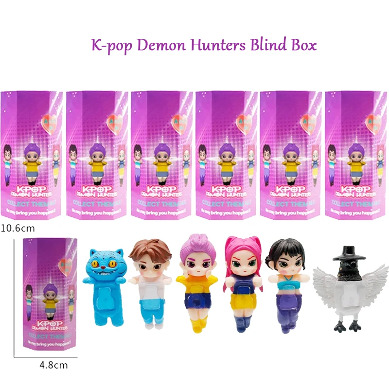 K-pop caçadores de demônios colecionáveis mini figuras caixa cega derpy tigre rumi mira zoey buceta boneca fã presente natal presentes de aniversário
