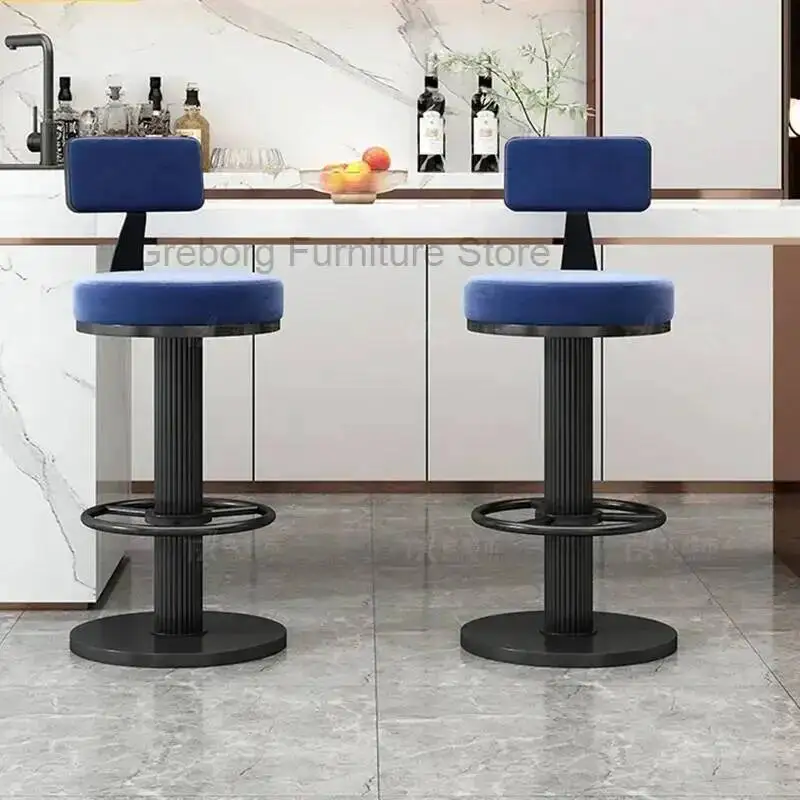 Chair Bar Minimalist Chairs Stools Ergonomic Leather Stool Nordic Professional Makeup Outdoor Breakfast Waiting Industrial Metal