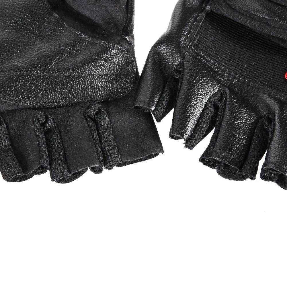 Black Leather Fingerless Gloves 1 Pair Driving Cycling Motorcycle Mittens Women Men Bicycle Riding Gloves Winter Breathable