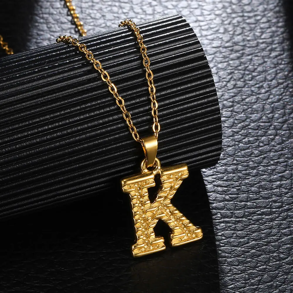 Stainless Steel Initial Necklace For Women Men Gold Color A-Z Letter Necklace Pendant Jewelry Male Female Choker Wholesalers