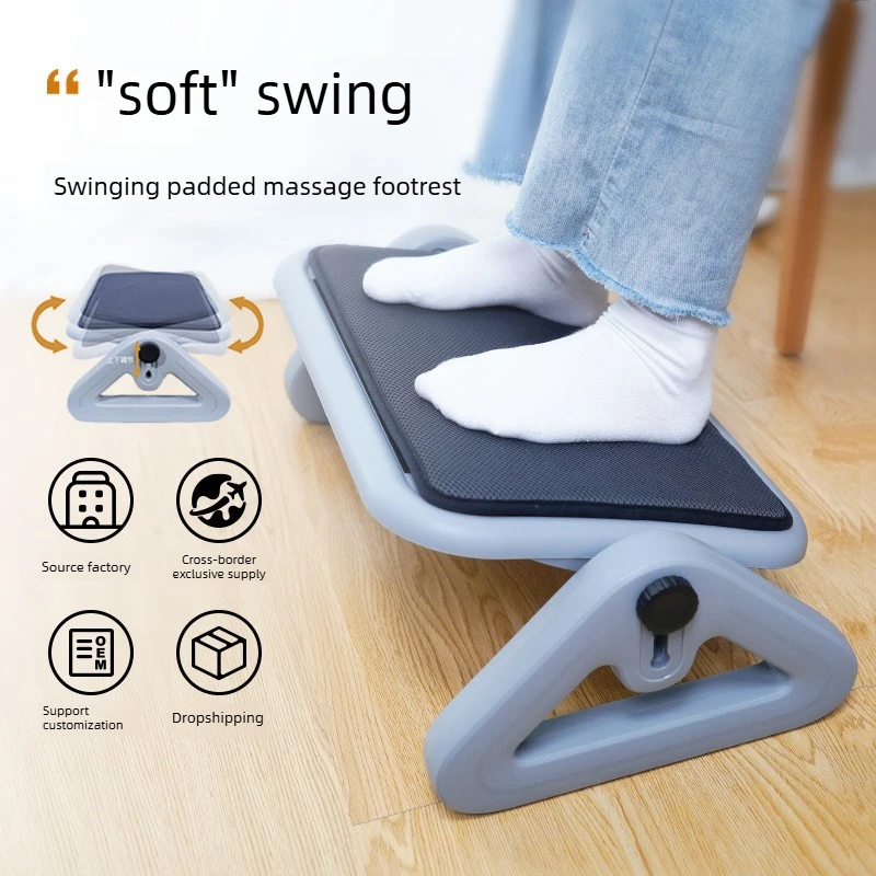 Foot Pedal Office Footstool Stand on The Legs of The Stool Fixed Footstool Put Your Feet on Soft Pad Breathable Comfort