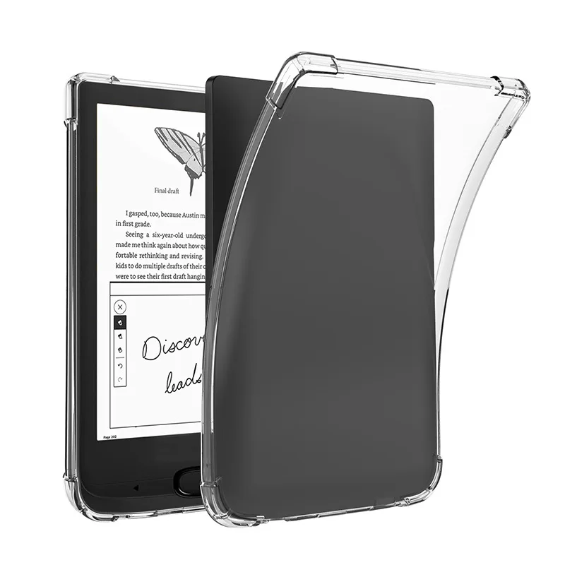 Transparent 6 inch e-Reader Case TPU Soft Protective Shell Shockproof Clear Back Cover for PocketBook 616/617/618/628/632/Lux4