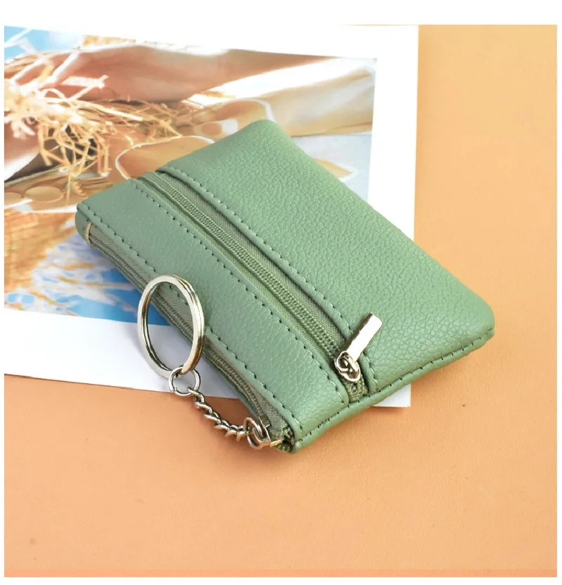 PU Leather Coin Purses Women's Small Change Money Bags Pocket Wallets Key Holder Case Mini Functional Pouch Zipper Card Wallet