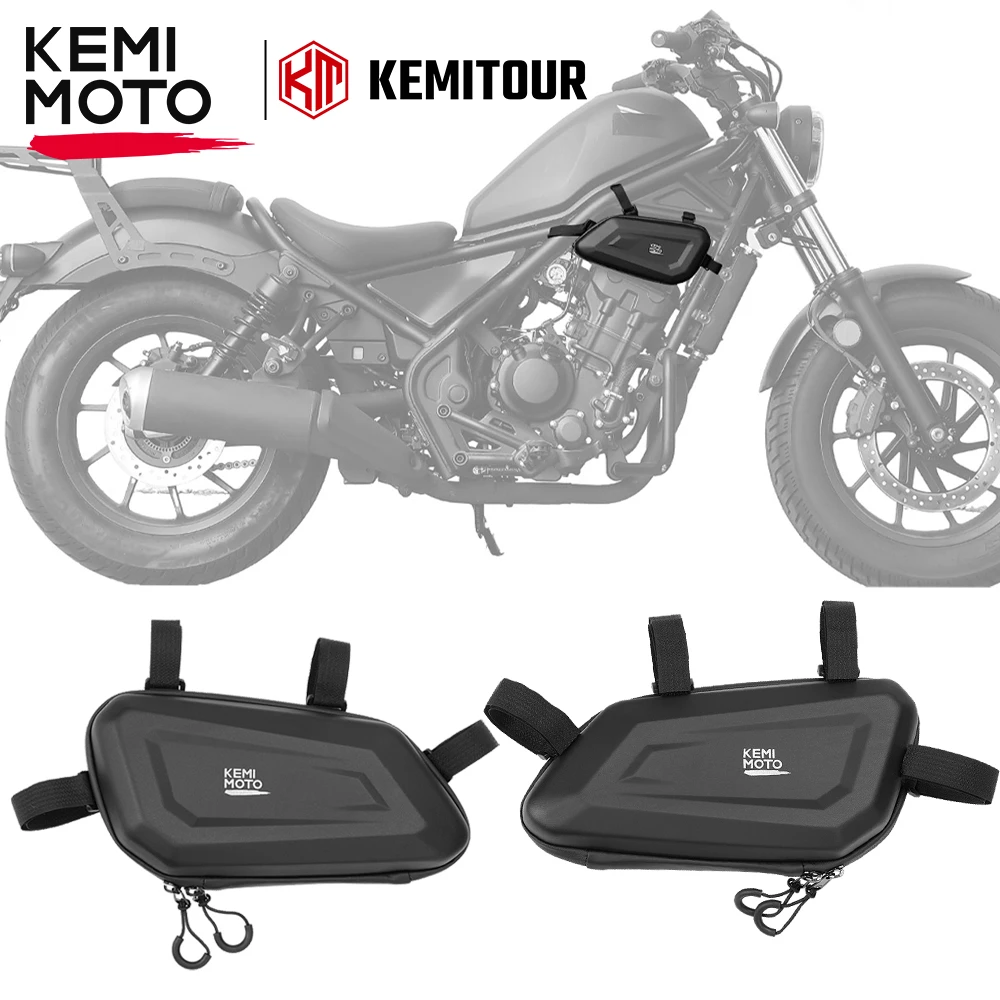 

Motorcycle Side Bag EVA Hard Shell Tool Bag Compatible with Rebel 300 500 CMX1100 Universal Motorcycle Saddlebag Side Frame Bags