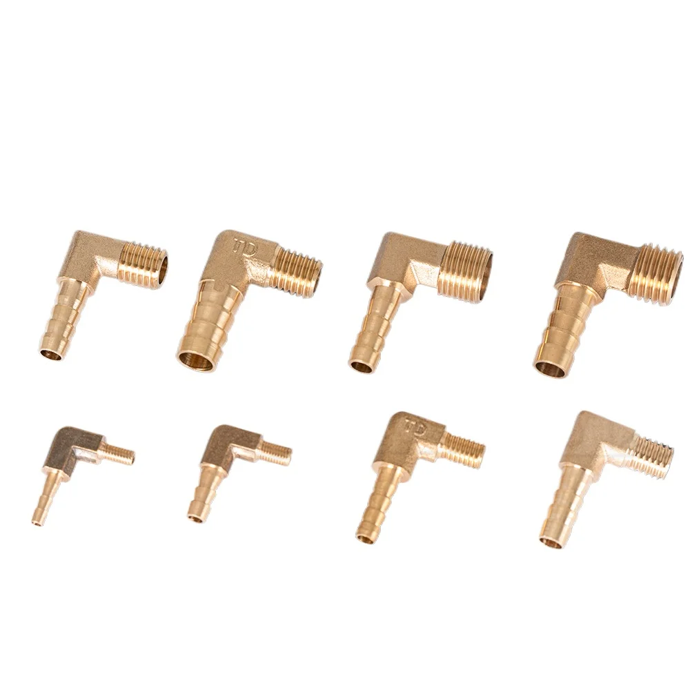 M5 M6 M8 M10 Metric Male To 4 5 6 8 10m Hose Barb L-type Elbow 90 Degree Brass Pipe Fitting Connector Home Garden Water Gas Oil