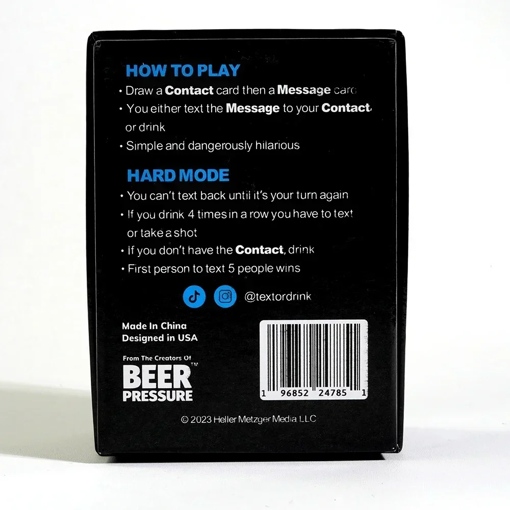 Text Or Drink Drinking Card Game For Parties Pregames And Game Nights The Perfect Party Gift Beer Pressure Variety Of 100 Card