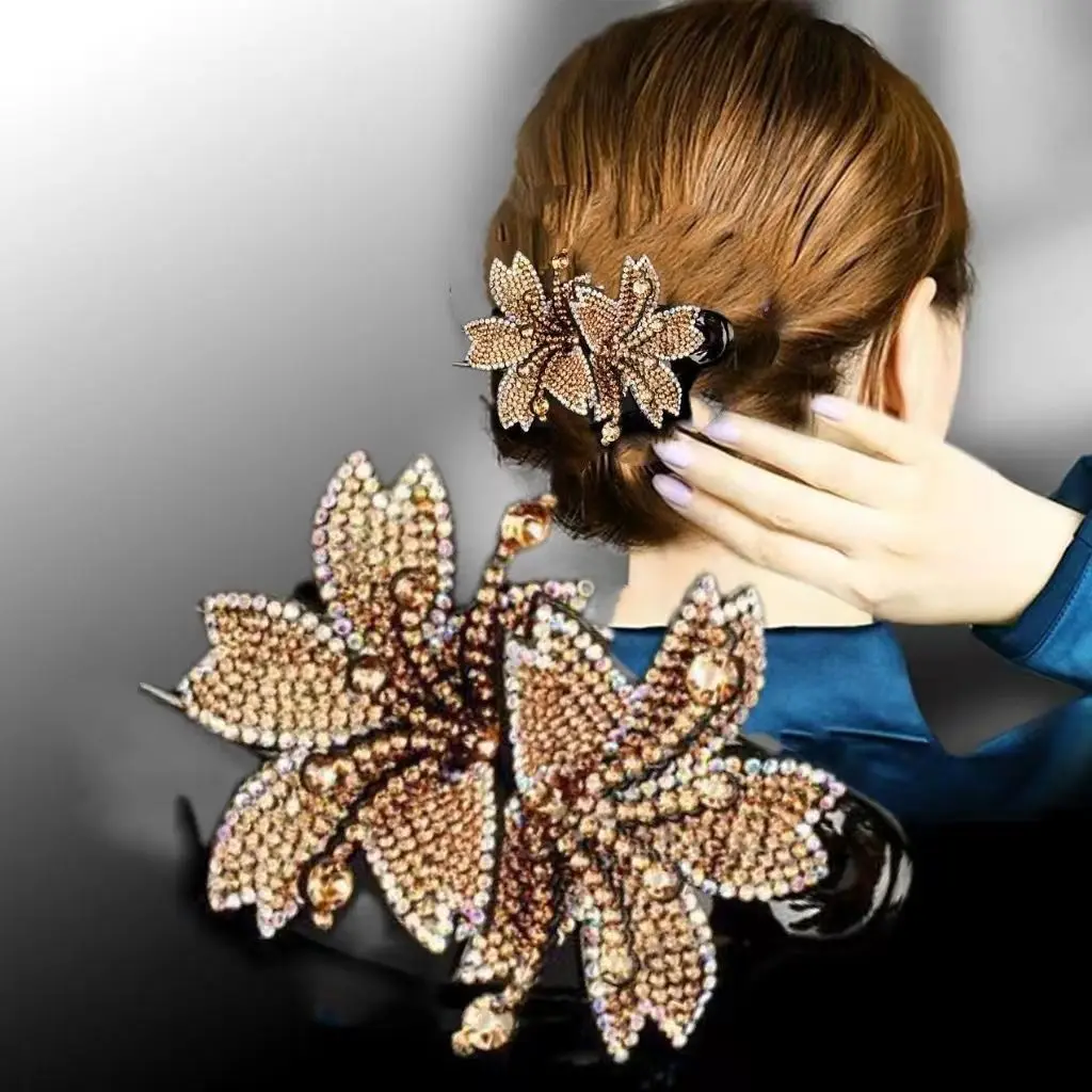Frauen Neue Kopfbedeckungen Weibliche Strass Schmücken Haarnadeln Kopfschmuck Mode Mutter der Drei Zahn Haar Clip Zubehör – Detail 11