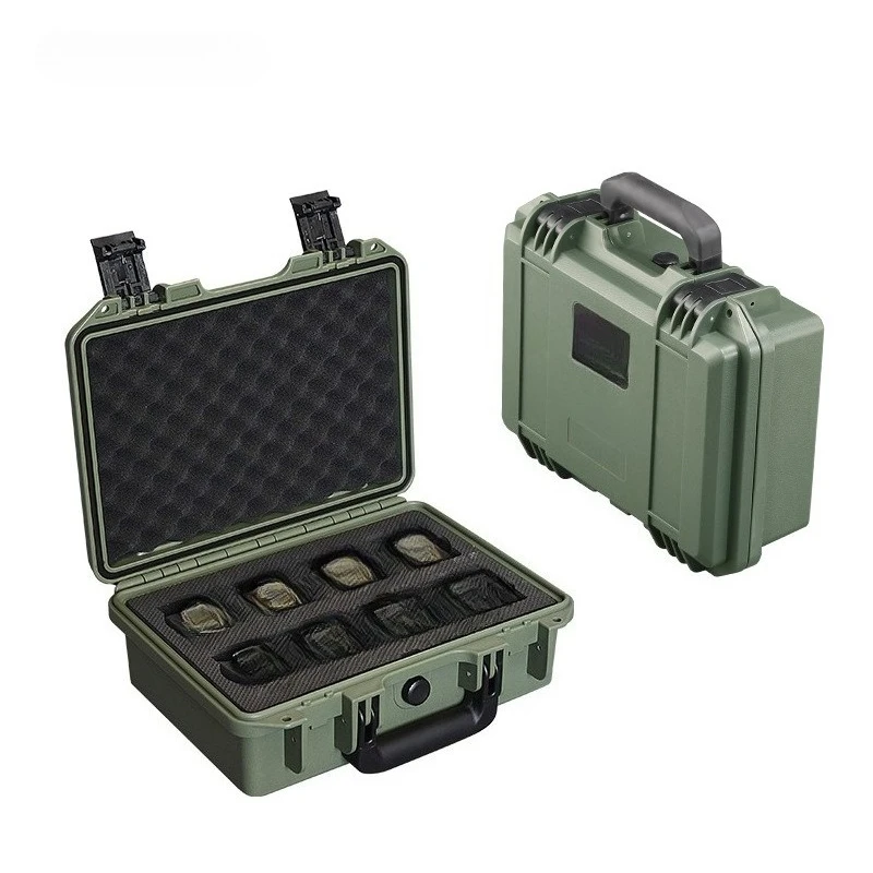 

Портативный утолщенный ящик для хранения часов, прецизионный ящик для оборудования, аппаратный ящик для инструментов, противоударный и противоударный, промышленный