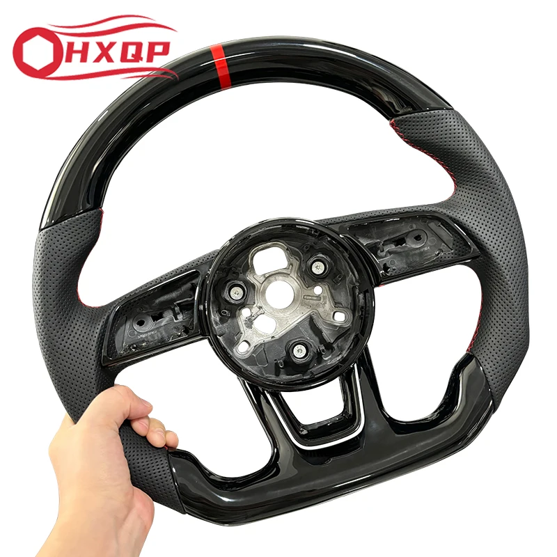 Carbon fibre perforated leather steering wheel, suitable for Audi RS3 RS4 RS5 A3 A4 B9 A5 S3 S4 S5  2017 to 2020