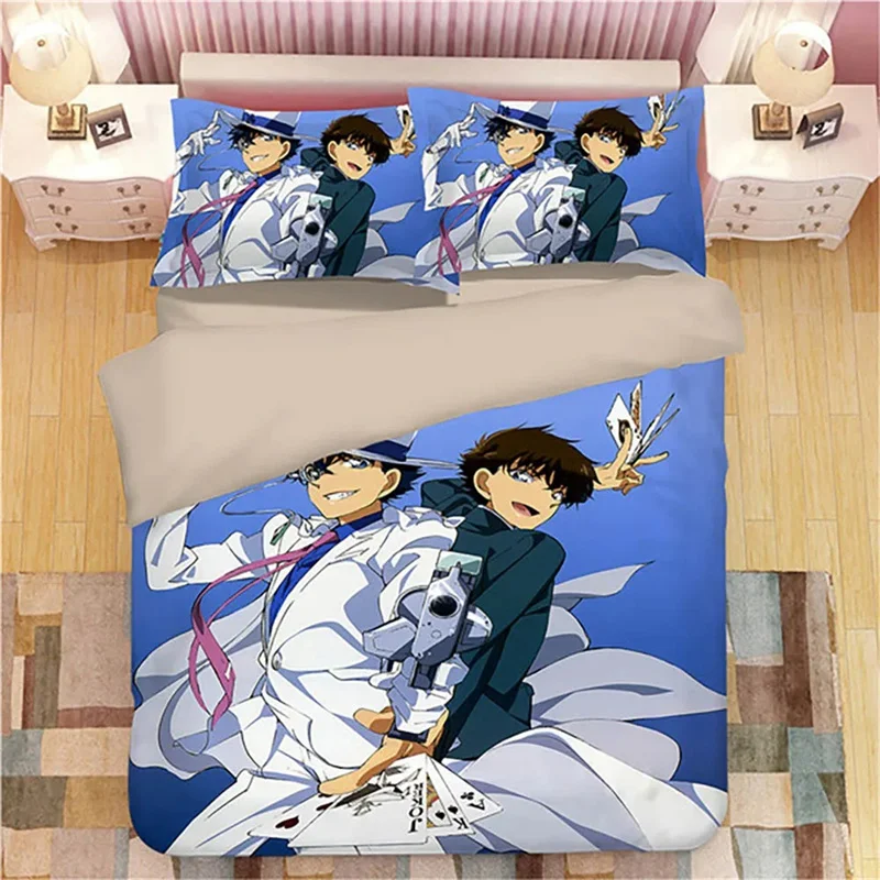 Anime Detective Conan Shinichi Bedding Set,Duvet Cover Comforter Bed Set Quilt Cover Pillowcase,King Queen Twin Size Boys Girls