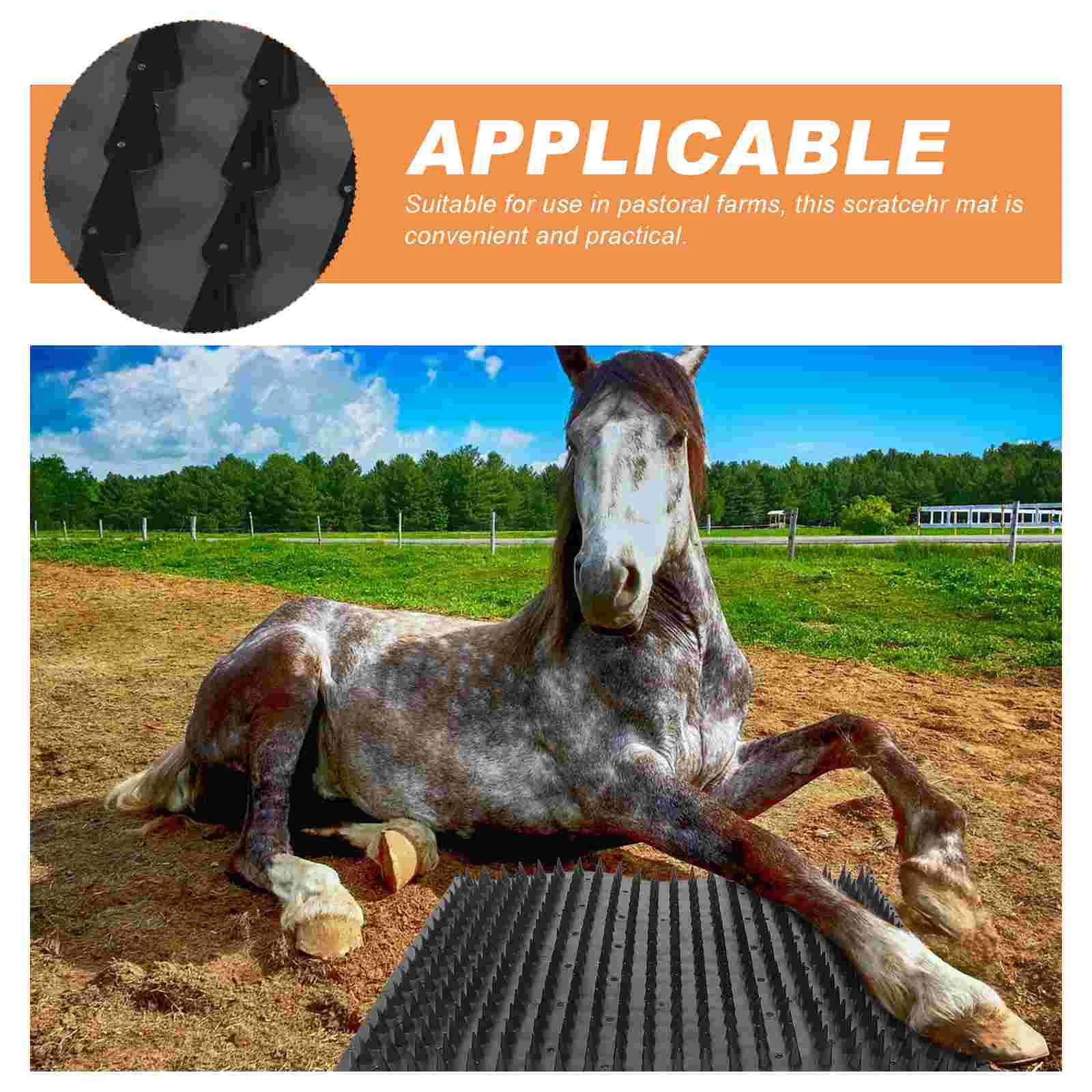 Cow Body Brushing and Itch Auxiliary Tool Horse Stall Mats Scrubber Supplies Farm Scratch Goat Cattle Stop