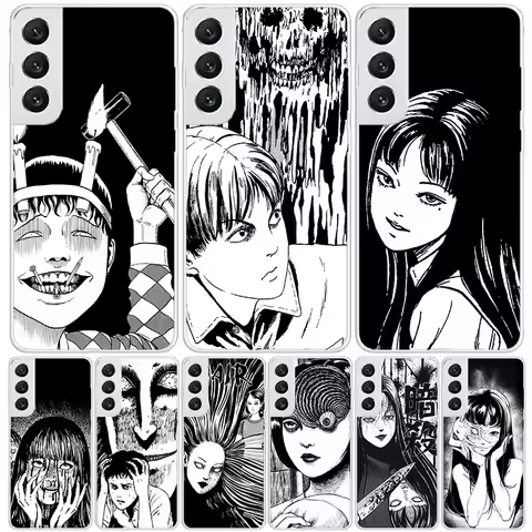 Japanese Horror Comic Anime Phone Case For Samsung Galaxy S25 S24 S23 S22 S21 FE S20 Ultra S10 Plus Art Customized Coque Capa S2
