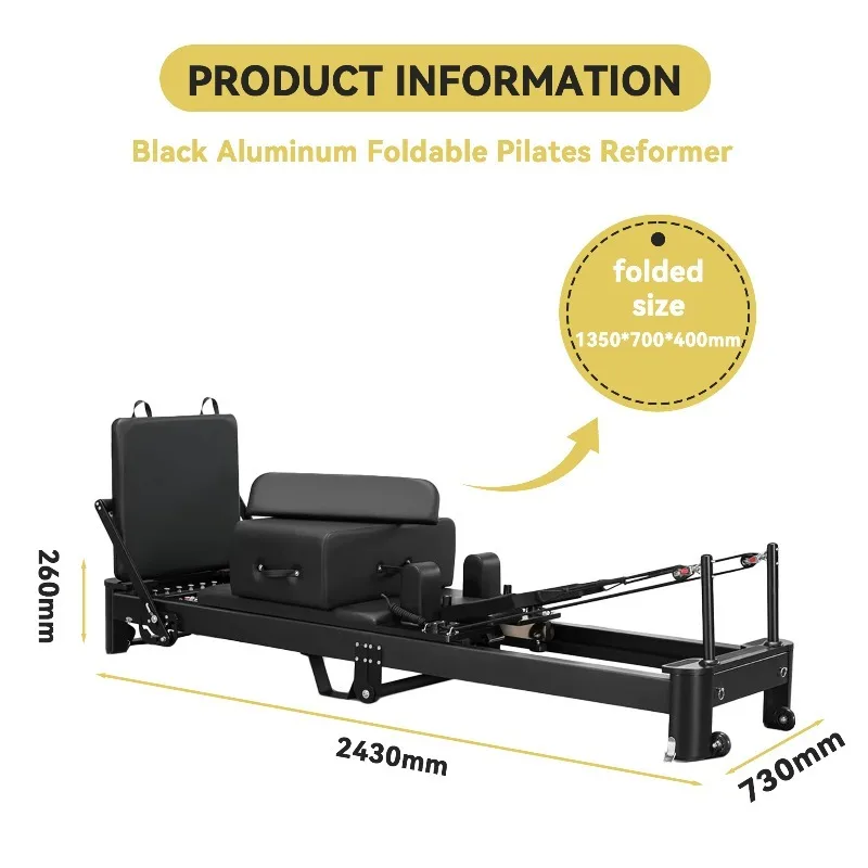 YTYIN جودة عالية المنزل الصالة الرياضية الألومنيوم بيلاتيس المصلح أجهزة لياقة بدنية الألومنيوم بيلاتيس السرير آلات طوي بيلاتيس المصلح #4