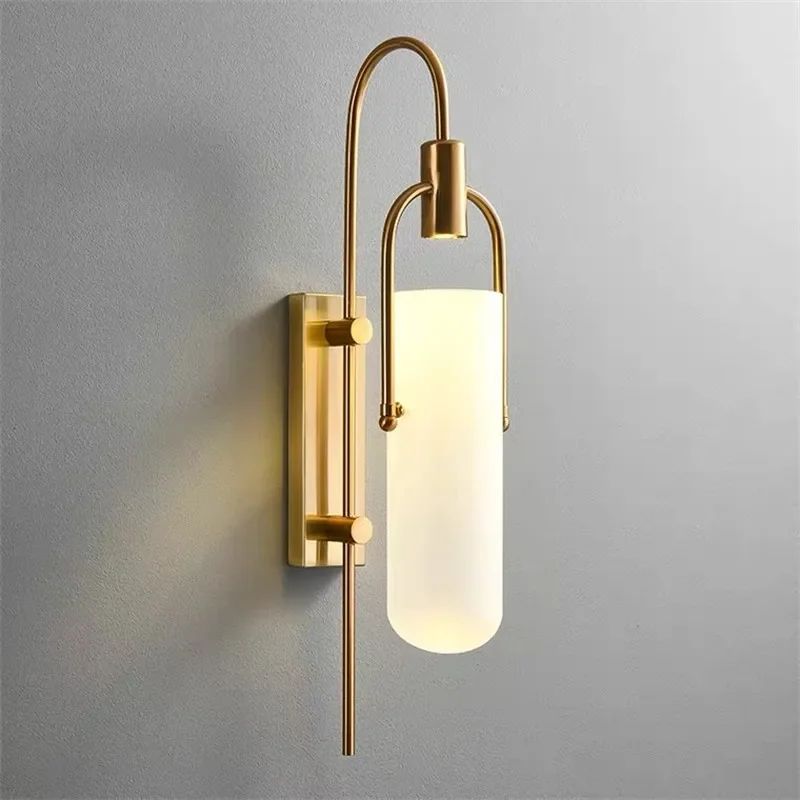 Modern Led Wall Lamp for Bedside Living Dining Room Corridor Black/Gold Glass Sconce Light Fixture