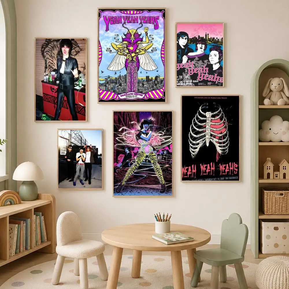 Band Y-Yeah Yeahs Poster Self-Stick HD PP paper Wall Art Poster, Waterproof Decor for Bedroom, Living Room and Home