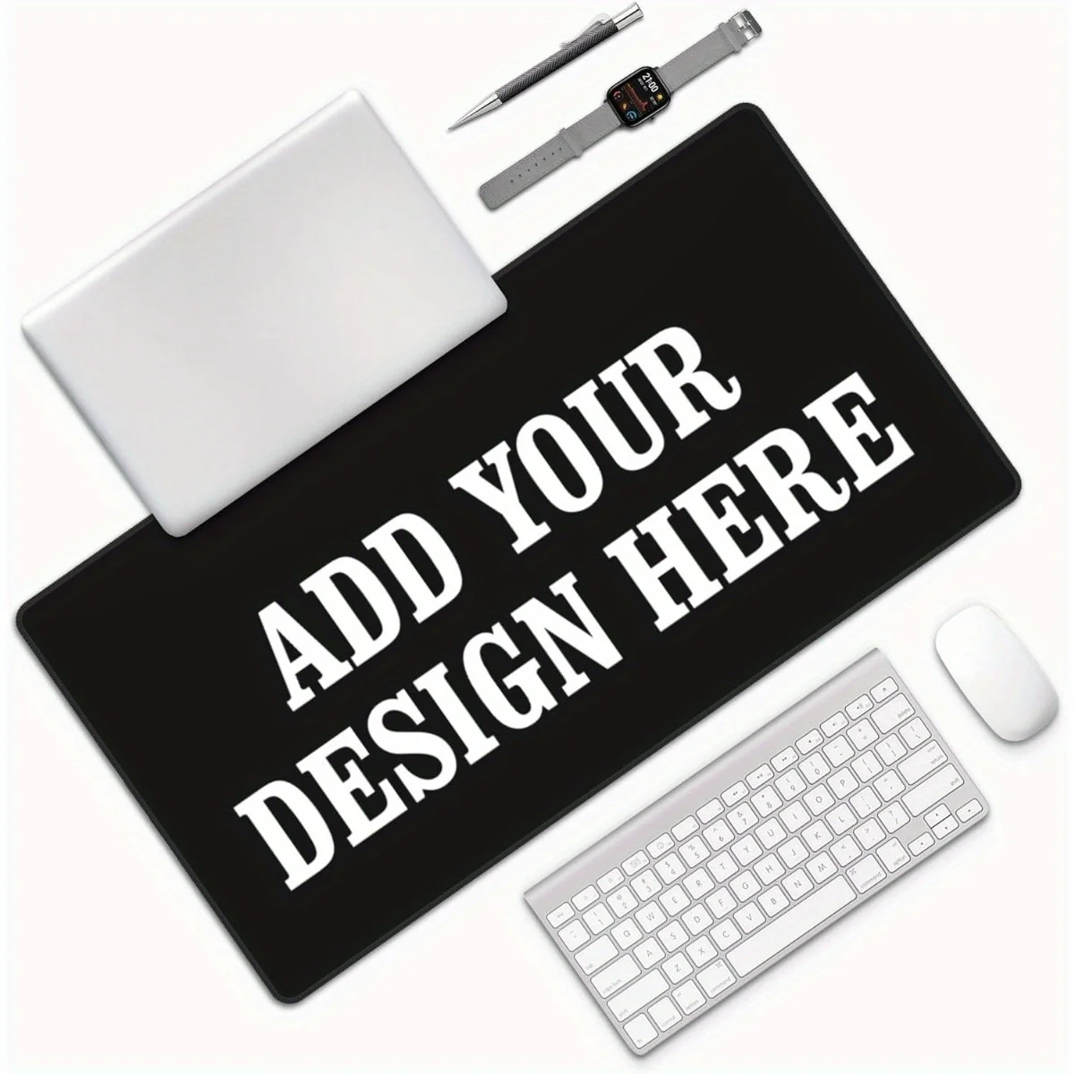 Flexible cloth mouse mat. Won’t slide, easy to clean, matches most desks