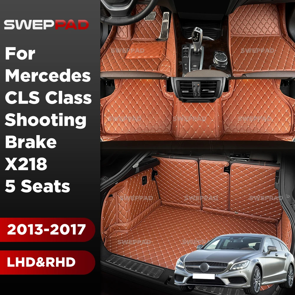 Auto-Fußmatten für Mercedes-Benz CLS Shooting Brake X218 5-Sitzer 2013-2017 Kofferraummatte Laderaumauskleidung Teppich Maßgefertigte Bodenmatten