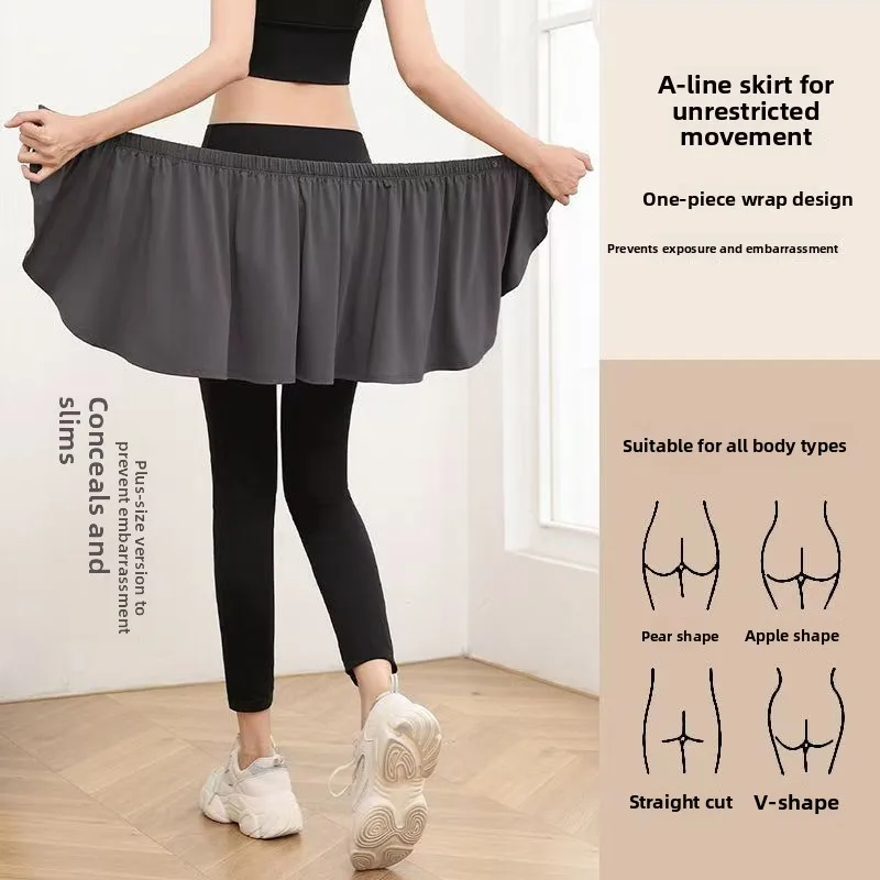 

New Practical Large Size Yoga Pants Women Running Fitn ort Skirt Sports High Elastic Qui Dry Long Pants Tight High