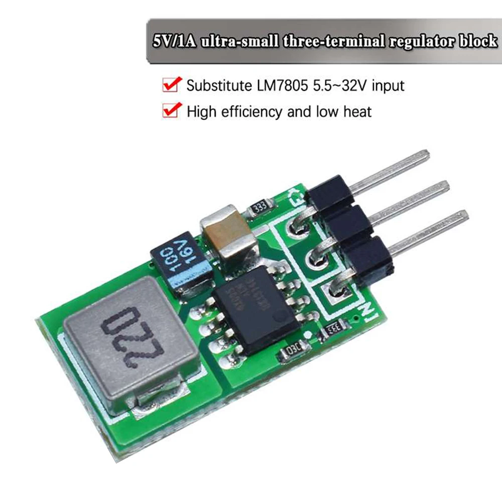 10PCS DC5.5-32V to 5V/1A Voltage Regulator Replace TO-220 LM7805 5V Positive Voltage Regulators Buck Module