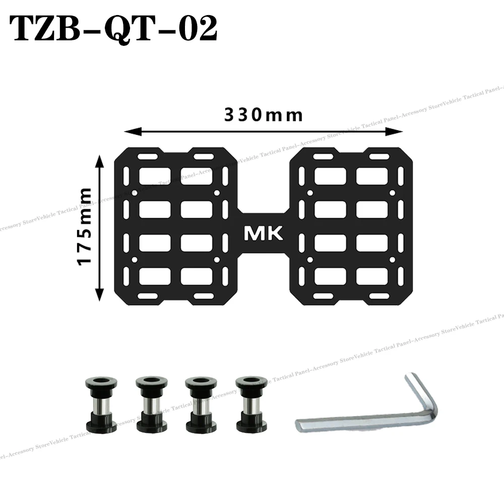 Motorcycle Top Case Molle Panel Aluminum alloy Tactical Storage Box Universal Side Box Modular Organizer Quick-Mounting