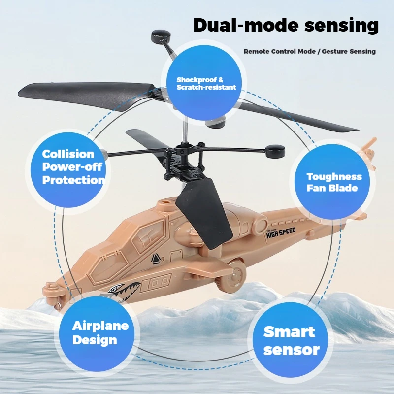 Induction RC Helicopter Rechargeable Flying Toy Durable Hover Aircraft with Lights Infrared Sensor Crash Resistant Night Market