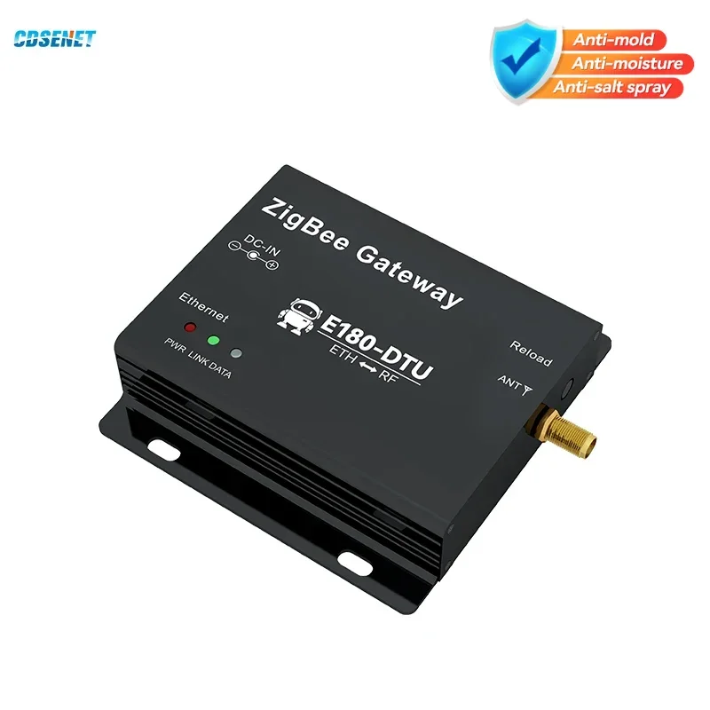 Zigbee Gateway RF To Ethernet CDSENET E180-DTU(Z20-ETH) 20dbm 1.3km Zigbee3.0 TCP UDP HTTP MQTT AT Commands Star/Mesh Network