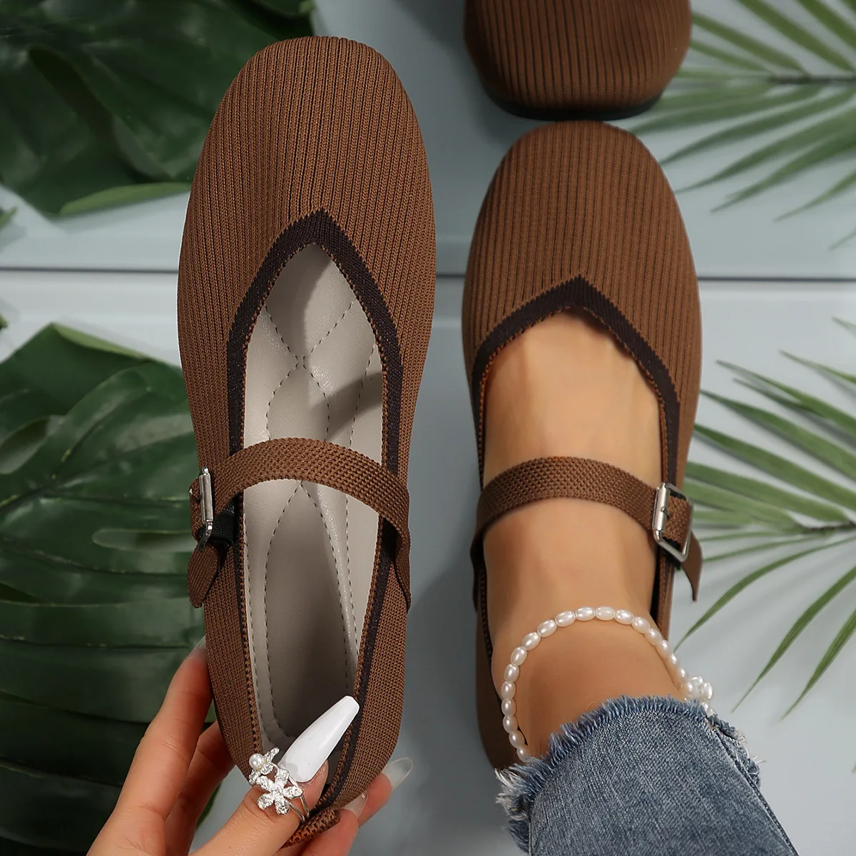 

Spring 2025 New Women Flat Round Head Loafers Woman Mary Janes Shoes Autumn Ballet Fashion Buckle Flat Shoes Zapatos De Mujer